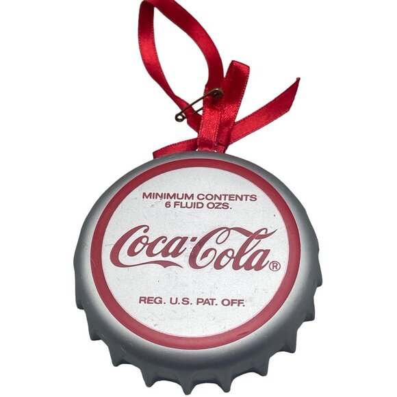 Coca Cola Bottle Cap Christmas tree Ornament 1990 Santa circa 1952 gray 3" READ - Picture 1 of 5